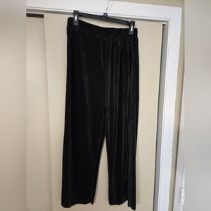 Unbranded Black Wide Leg Plisse Culotte Pants Size XL
